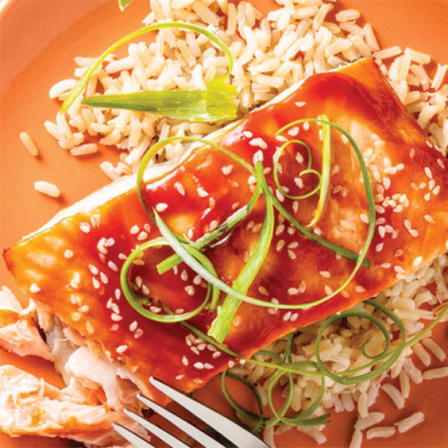 The Korean BBQ-inspired sauce on this salmon has that ideal balance of sweet, salty, tangy, and spicy.