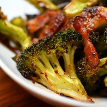 Roasted broccoli and bacon is the easiest and tastiest friendly vegetable side dish on the planet
